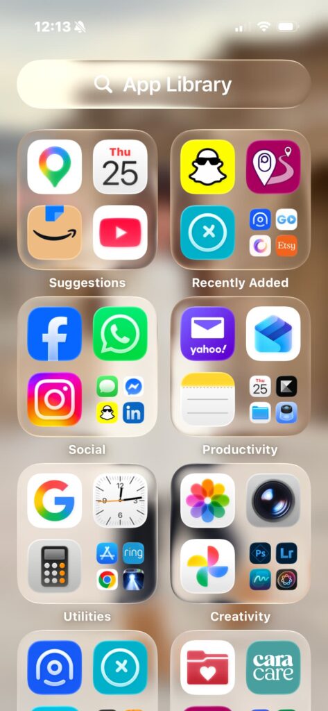 Home Screen on iPhone