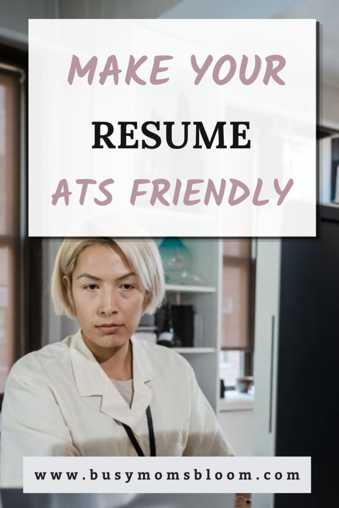 Woman creating an ATS friendly resume on the computer to land jobs