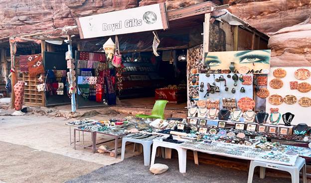 Souvenir stands in Wadi Rum