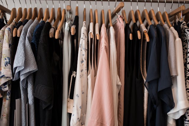 Women clothes on hangers
