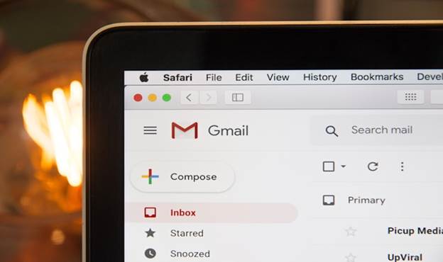 Gmail open on a laptop