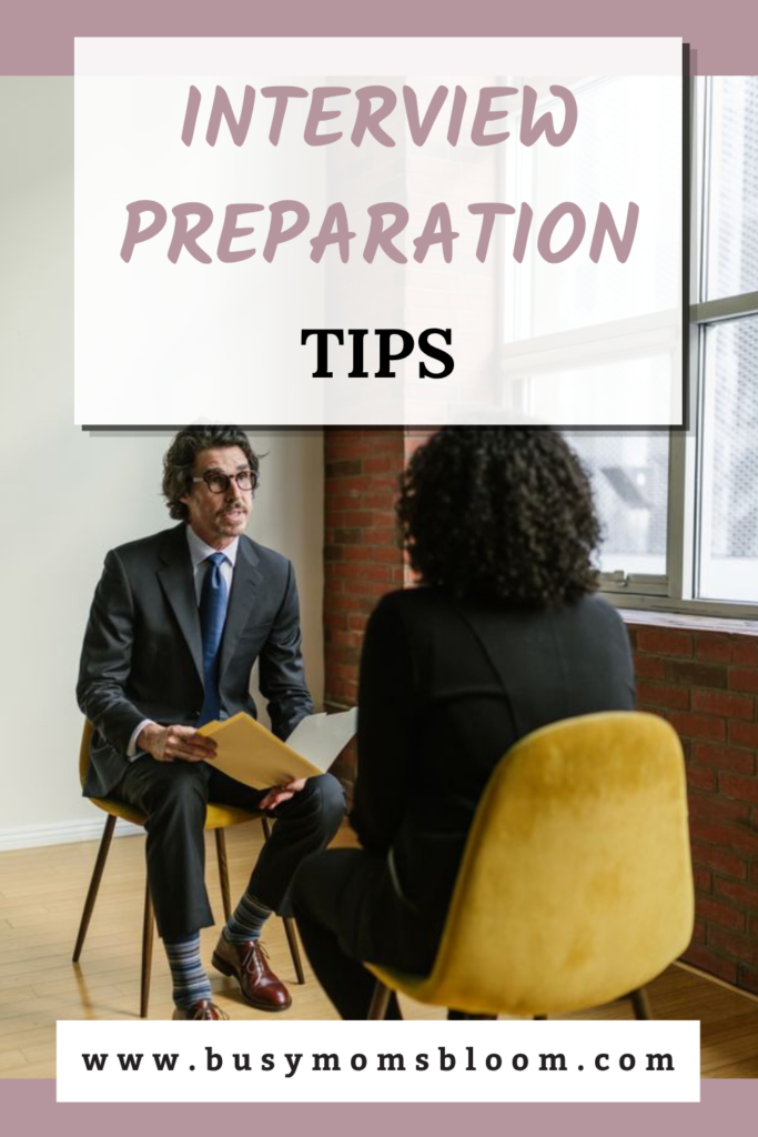 A woman in an interview below the title, "Interview Preparation Tips,"