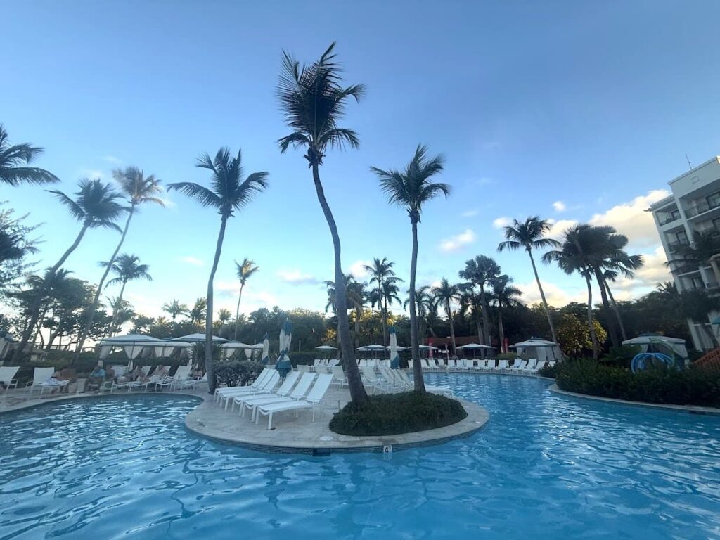 Pool area at Wyndham Grand Rio Mar Hotel in Puerto Rico