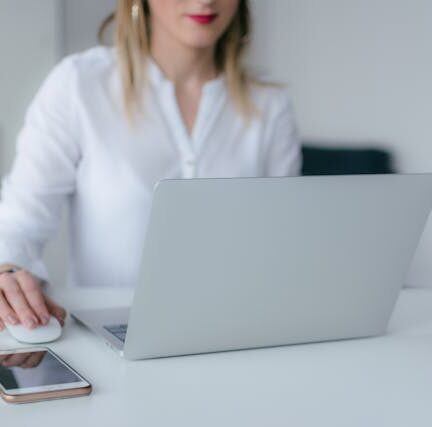 Working woman using her laptop