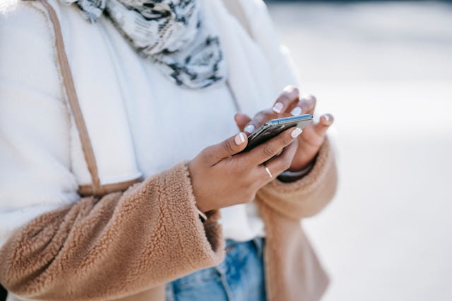 Woman using phone