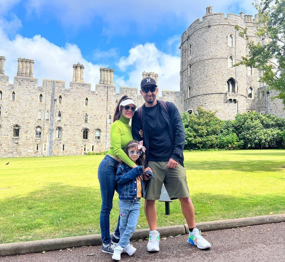 Melissa and family in England