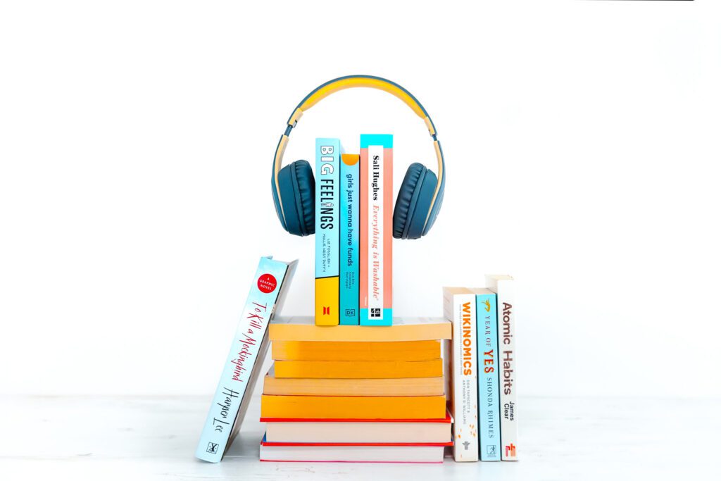 Books and a headset
