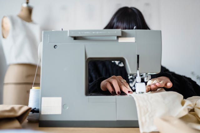 Woman sewing