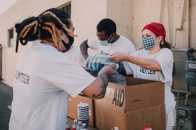 Woman doing volunteer work