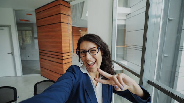 Successful career woman smiling at camera