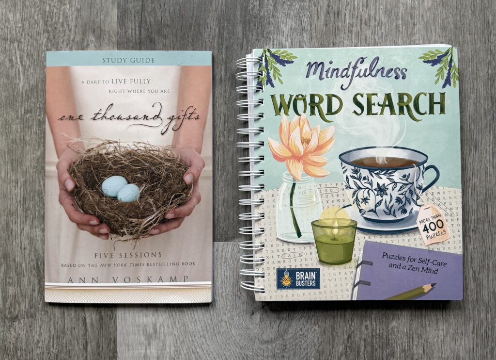 Word search book and a reflexion book