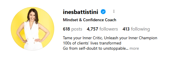 Instagram account "Ines Battistini"