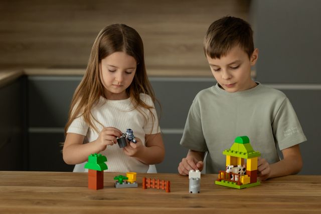 Kids playing Legos