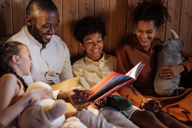 Family reading together