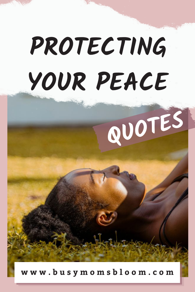 Woman with eyes closed resting peacefully on the ground, representing protecting your peace